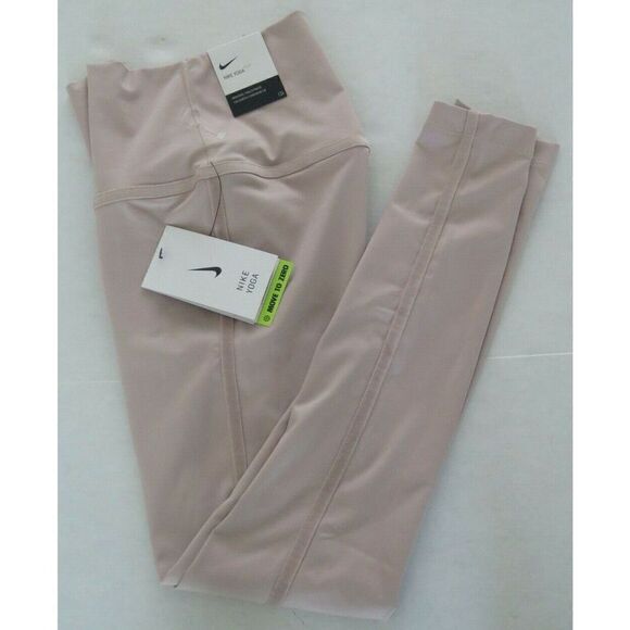 Nike CU6571 269 Women's Sz XS Blush Pink Yoga 7/8 High Rise Leggings $65 - Picture 4 of 6